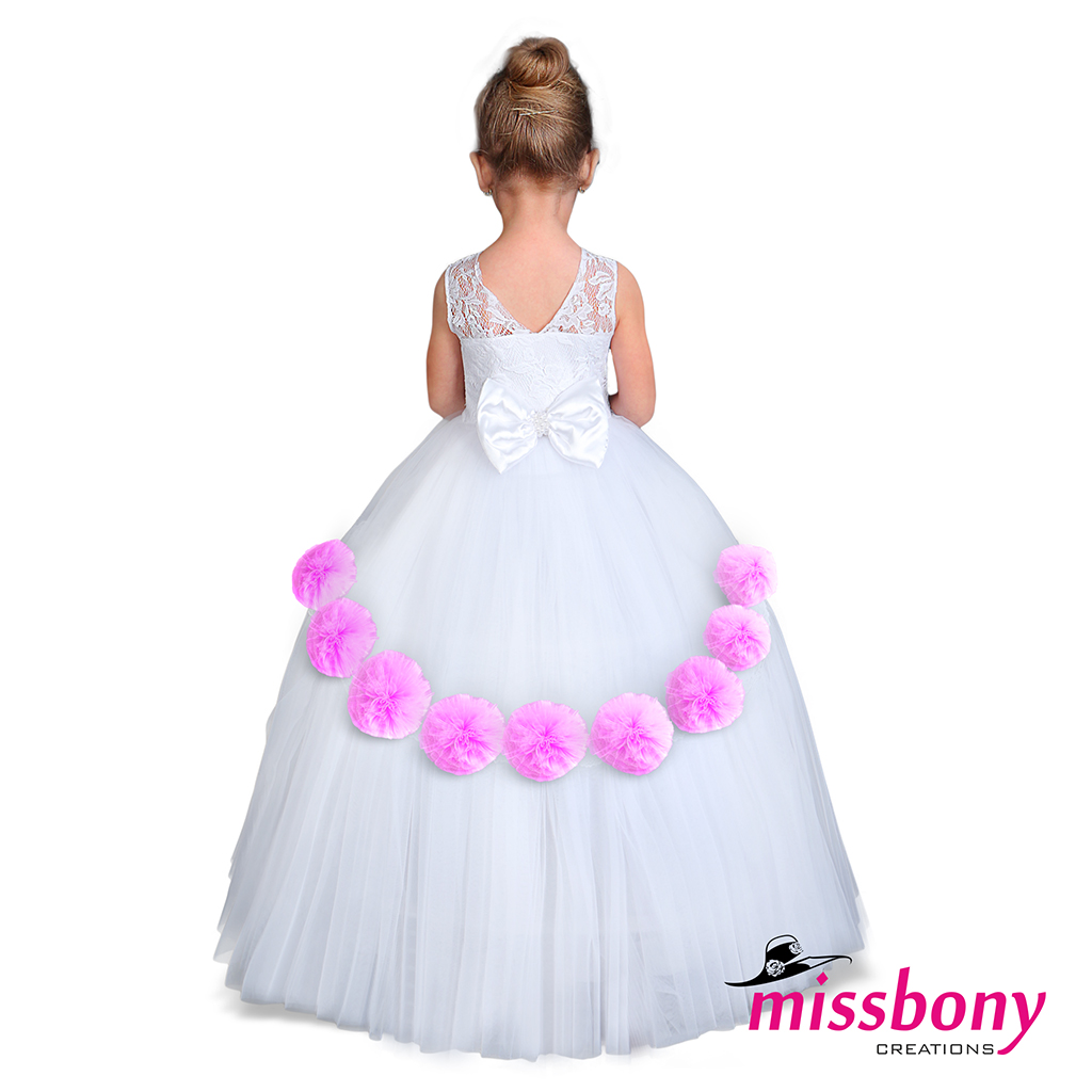 Girls' spom-pom evening gown DANIELA